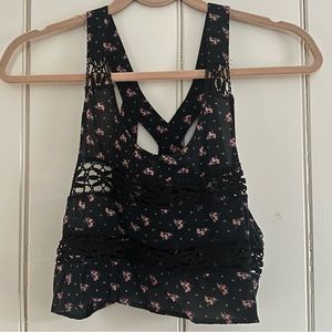 Free People Lace Inset Cropped Tank